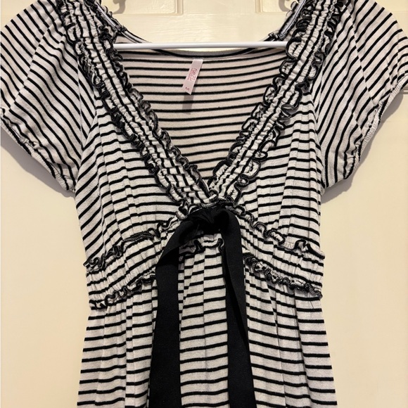 Women’s striped short sleeve top size medium blouse shirt summer feminine casual - Picture 10 of 10